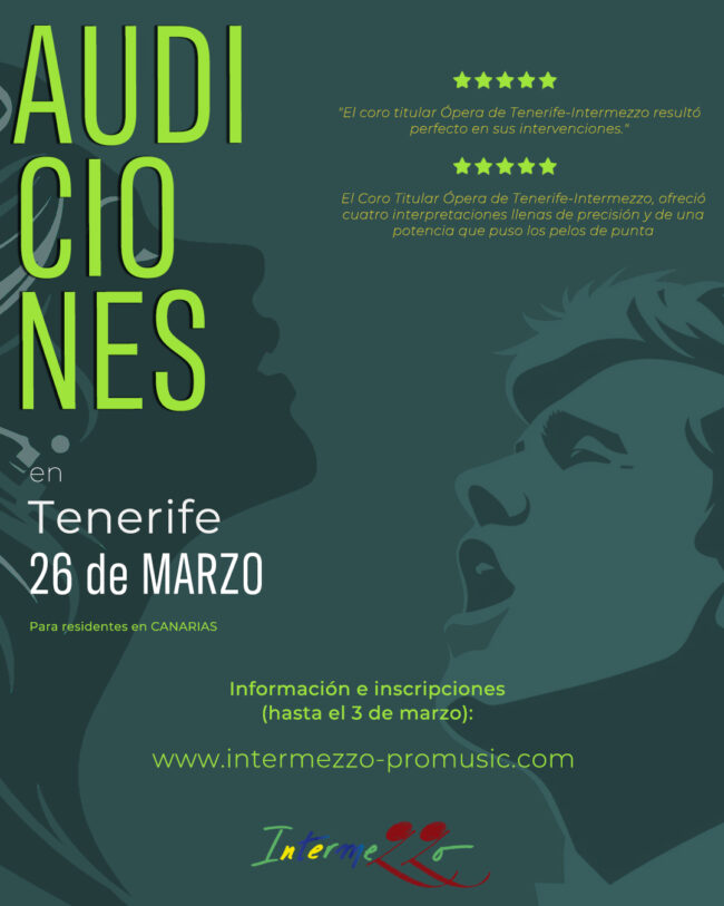 Cartel Audiciones Cantantes Tenerife 2025